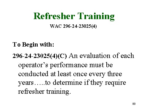 Refresher Training