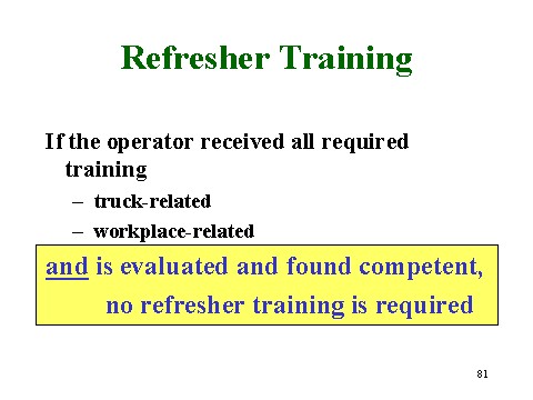 Refresher Training