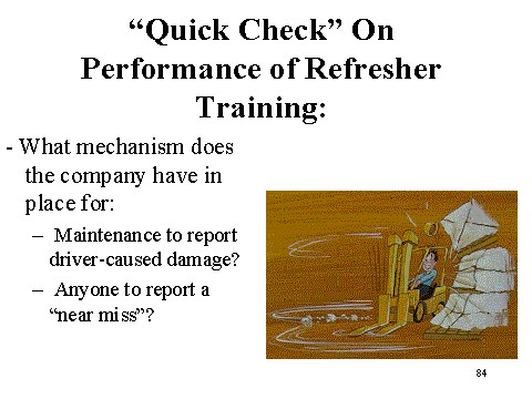 Quick Check On Performance Of Refresher Training